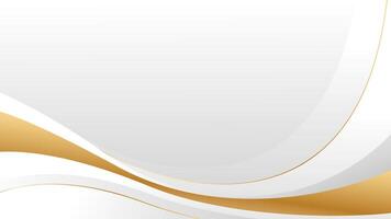 Abstract minimalist gold and white wave background for premium design vector