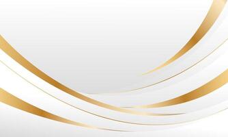 Abstract white and gold luxury background with elegant curved shapes and lines vector