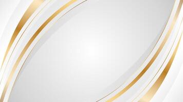 Elegant white-gray luxury curve background with gold lines. Abstract modern wallpaper. Suitable for templates, banners, covers, sales, events, awards, websites, pages and more vector