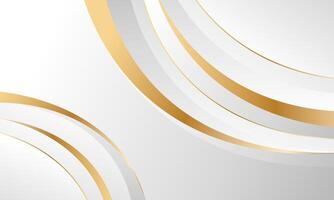Abstract white and gold luxury background with elegant curved shapes and lines. Modern wallpaper vector