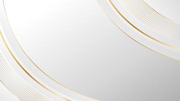 Abstract Minimalist Background with White, Gray, and Gold Curves vector