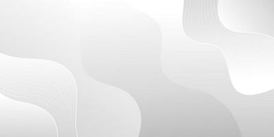 White-gray wave background with flow lines vector
