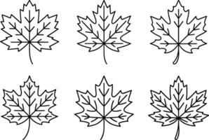 Set of Maple Leaf Line Art - Minimal Fall Vectors for Thanksgiving Designs