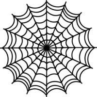 Radial Spider Web Line Art - Perfect Circular Cobweb Outline for Halloween Designs vector