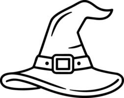 Witch Hat Line Art Illustration for Halloween and Magical Designs vector
