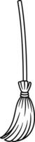 Hand Drawn Broomstick Illustration - Simple Line Art Style vector