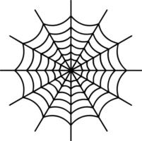 Geometric Spider Web Line Art - Minimal Halloween Cobweb Illustration vector