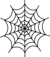 Spider Web Line Art - Intricate Halloween Web Outline Illustration vector
