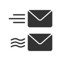 Sent mail envelope icon set isolated flat design. vector