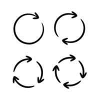 Recycle rotation arrow icon isolated sign symbol flat style. vector