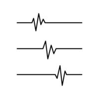 Pulse heartbeat icon set simple isolated flat style vector
