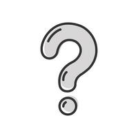 Outline question mark Icon isolated flat design. vector