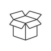 Outline box open icon simple flat style. vector