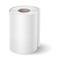 Highresolution illustration of a single toilet paper roll. It shows clean white texture. Suitable for ads, packaging, or hygienerelated graphics. vector
