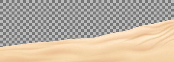 Realistic sandy dune illustration with soft, flowing lines. Warm beige and cream colors. Suitable for design projects involving deserts and natural landscapes. vector