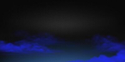 Abstract gradient background with dark black overlay and blue smoke on floor effect at bottom. Suitable for digital designs and presentations needing a mysterious or modern look. With copy space. vector