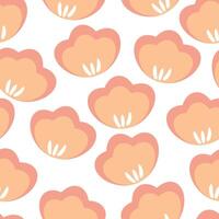 Seamless pattern cartoon flowers and leaves. cute botanical wallpaper and pattern for gift vector