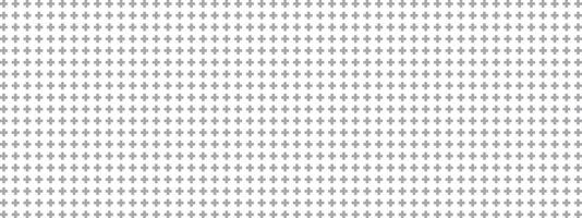 Gray plus and cross symbols on white background. Medical abstract pattern with repeating elements. Simple geometric layout for healthcare themes. illustration. vector