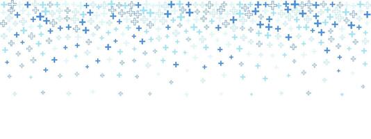 Seamless blue background with abstract plus pattern. Clean medical design with healthcare symbols in modern layout. Perfect for school and digital projects. vector
