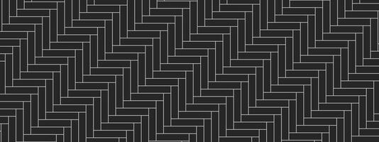 Black floor pattern in herringbone layout. Tile texture with white seams creates seamless contrast. Optical illusion. Clean base for interior or digital use. illustration. vector
