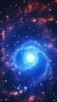 A luminous blue supernova explosion surrounded by interstellar dust in a star-filled galaxy. video