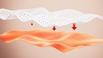 Warm and breathable mattress background, breathable and heat-insulating, Suite for the presentation of cloth, mattress, quilt and so on. 3d rendering. video