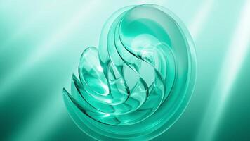 Abstract cyan glass curve background,3d rendering. video