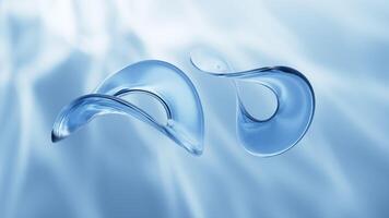 Abstract transparent glass curve background, 3d rendering. video