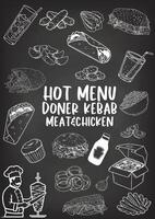 Hand drawn chalkboard menu provides simple and aesthetic menu design in restaurants and cafes. vector