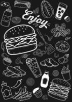 Hand-drawn chalkboard menu, ideal for simple and aesthetic use in restaurant and cafe menus. vector