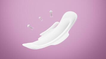 Menstrual pad advertisement, The concept of light and breathable, soft and breathable and so on, 3d rendering. video