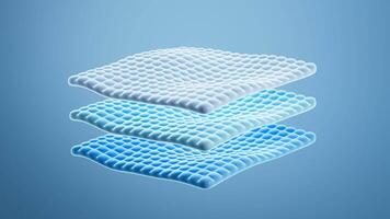 Comfortable and soft mattress background, Multi-layered mattress, 3d rendering. video