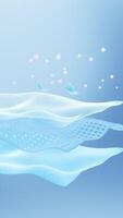 Multiple layers of wave-shaped design for the mattress background, Suite for the presentation of diaper, sanitary pads, mattresses and so on. 3d rendering. video