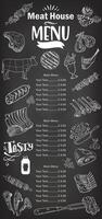 The writings and drawings created with a white chalk effect on a black background add a retro atmosphere to the menu. vector