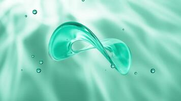 Abstract cyan multi-layered glass curve background, 3d rendering. video