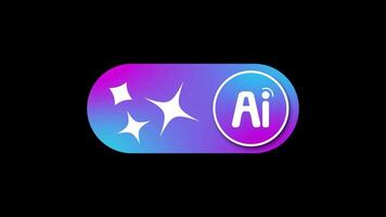 Gradient AI Toggle Button Animation 4K Transparent video
