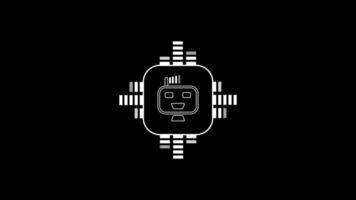 Robot AI Toggle Button Animation 4K Transparent video