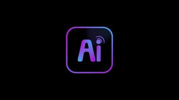 AI Button Animation Transparent Background video