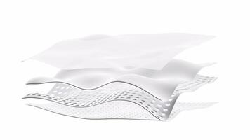 Multiple layers of wave-shaped design for the mattress background with alpha channel, Suite for the presentation of diaper, wet wipes, sanitary pads and so on. 3d rendering. video
