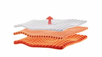 Comfortable and soft mattress background with alpha channel, 3d rendering. video
