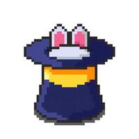 Pixel art Rabbit in Hat game asset design vector