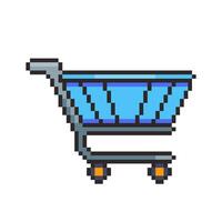 Pixel art Shopping Cart game asset design vector