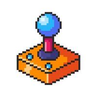 Pixel art yellow Classic Arcade Joystick game asset design vector
