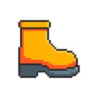 Pixel art Safety Boot game asset design vector