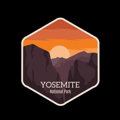 Yosemite National Park With Sunset Scenery Perfect for Print, Apparel, etc