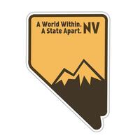 Nevada Mountain in Simple Design, With Text A World Within, A State Apart vector