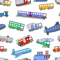 Transport Mode Flat Skew Seamless Pattern vector
