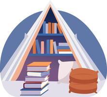 Flat style illustration showing a peaceful reading place vector