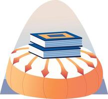 Flat style illustration showing a cozy soft reading cushion vector