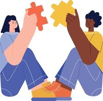 A flat style illustration showing persons acceptance vector